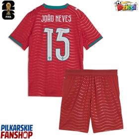 Koszulka piłkarska Portugalia Joao Neves #15 Strój Domowy dla dzieci MŚ 2026 tanio Krótki Rękaw (+ Krótkie spodenki)